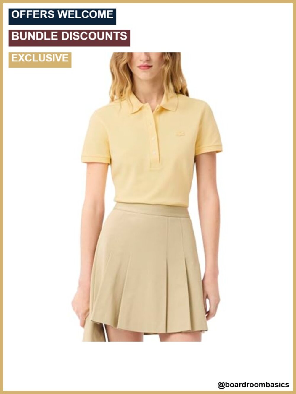 Slim Fit Stretch Pique Polo Shirt, Short Sleeve Women's Top